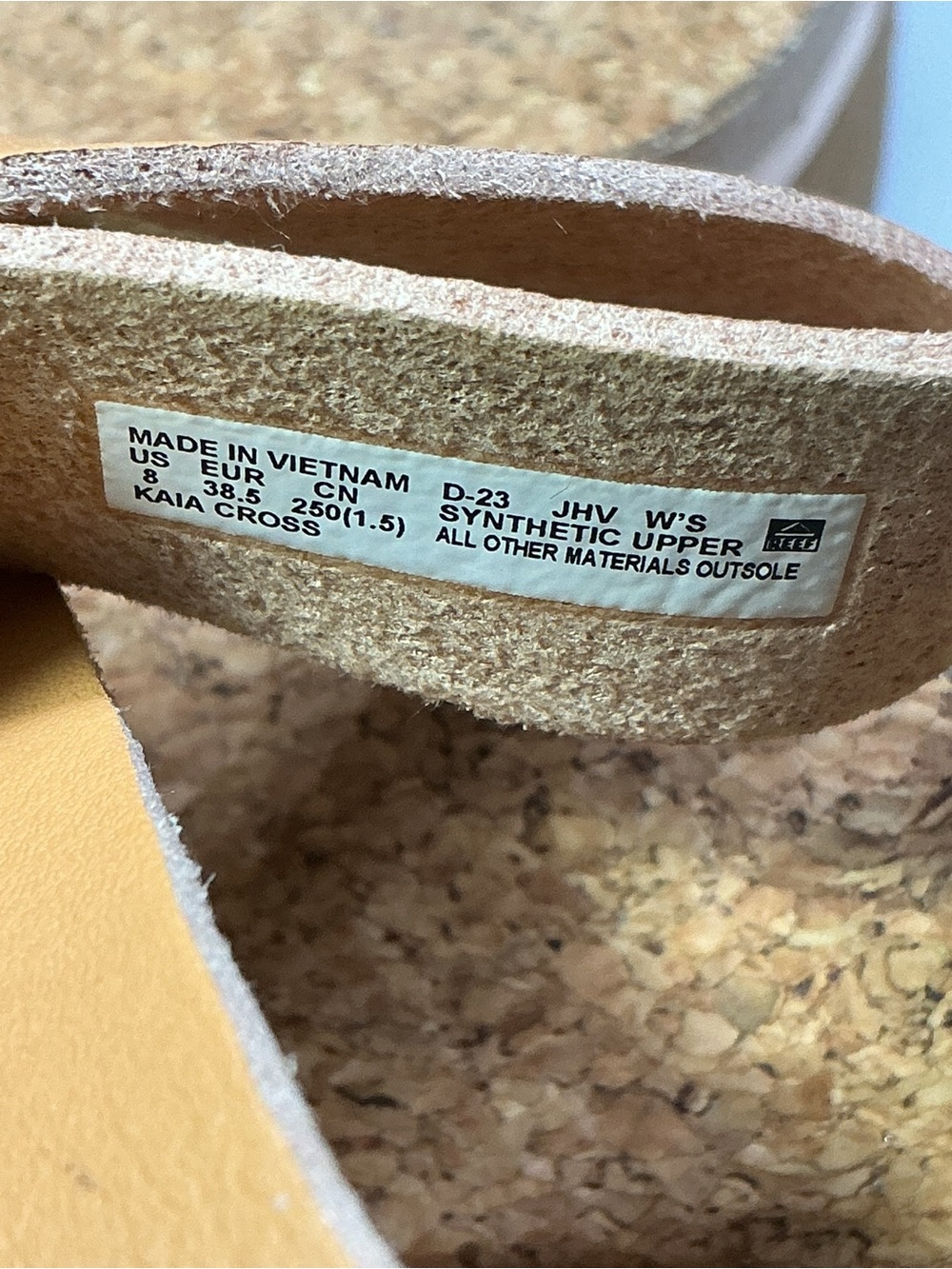 Reef Women's Tan Cork Footbed Crisscross Sandals - Picture 8 of 9